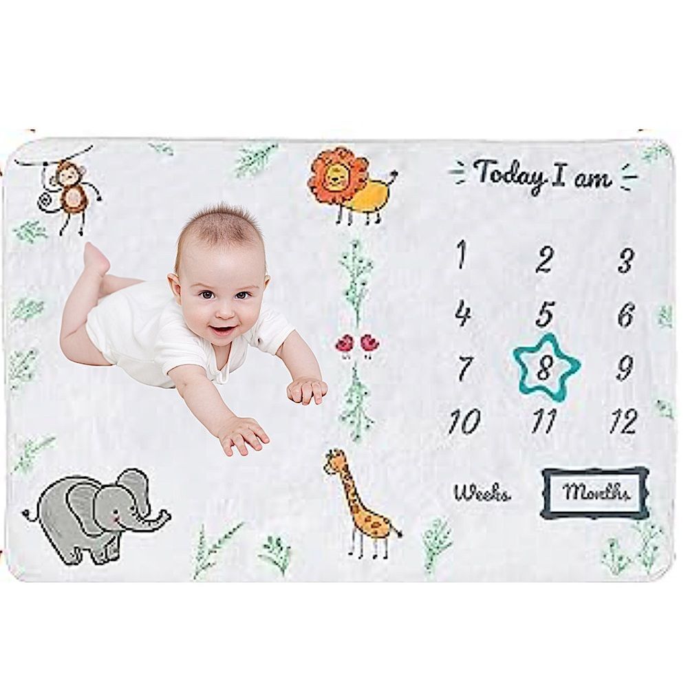 Baby Milestone Blanket New Monthly 40 x 60 Fleece Baby Blanket Super Soft Cozy